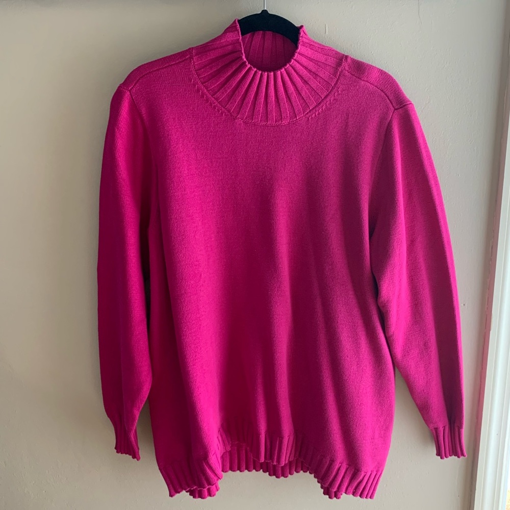 Denim & Co. Essentials Mock Neck Sweater with Hi-Low Hem